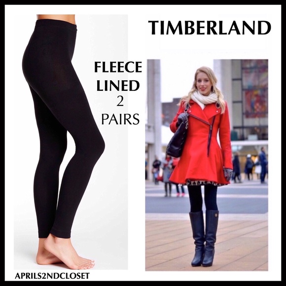 Timberland Pants - TIMBERLAND 2 BLACK FLEECE LINED LEGGINGS A2C